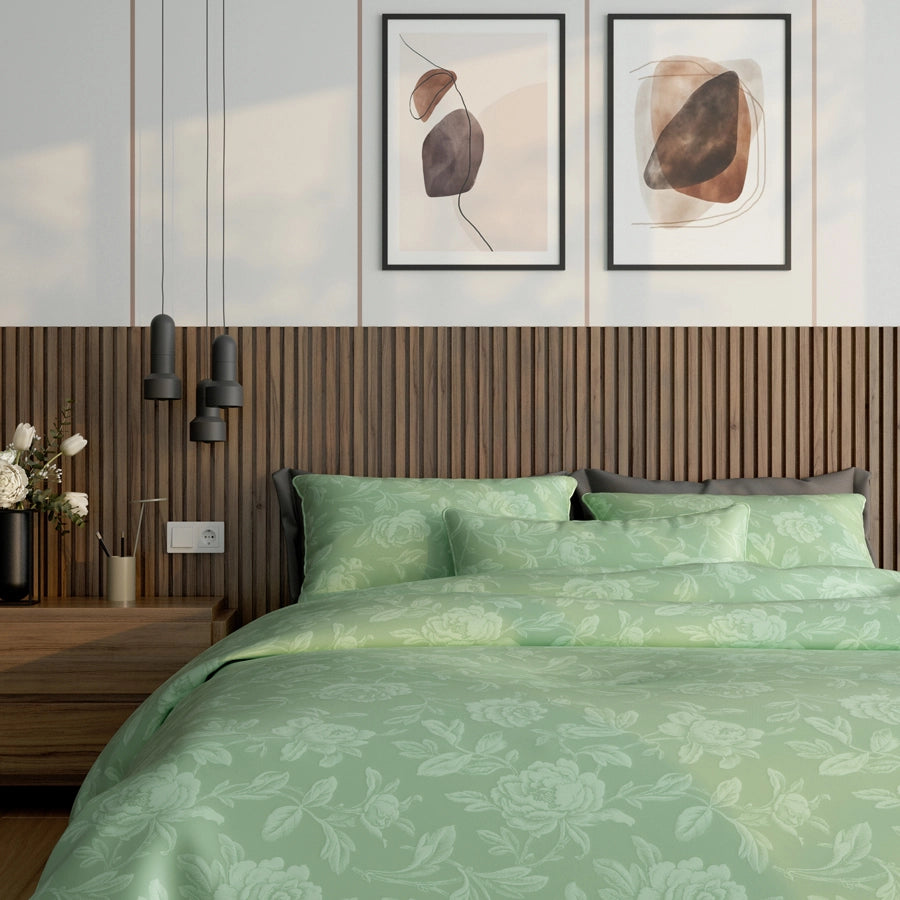 Bedding Set Jacquard Rose Complete Set Blue Dahlia