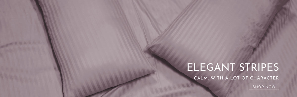 100% Cotton Striped Lilac Bedsheet with Pillow Covers