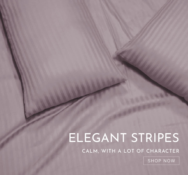 100% Cotton Striped Lilac Bedsheet with Pillow Covers