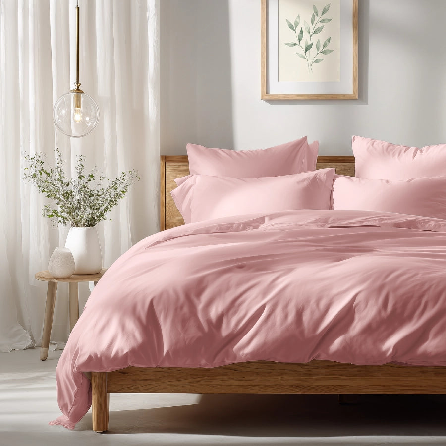 Bedsheet Set - Solid 1000TC - Cameo Rose - King