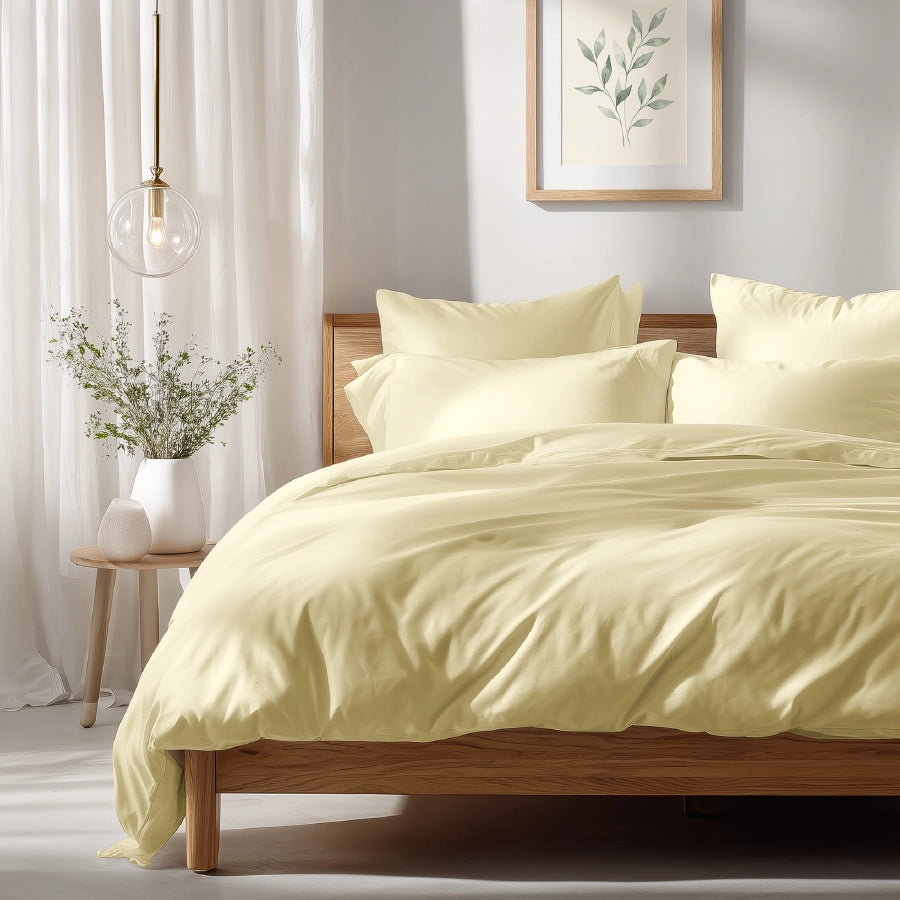 Fitted Sheet Set - 1000TC Solid - King [Fitted Sheet Set - 1000TC Solid - Ivory - King]