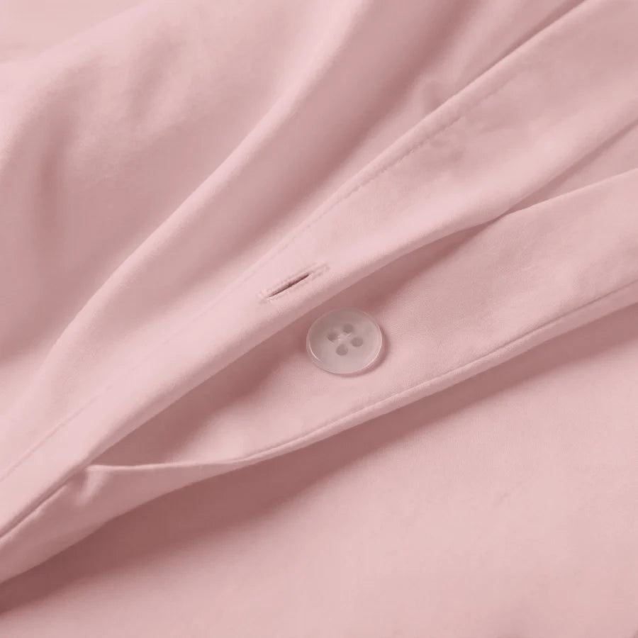Duvet Cover - 1000TC Solid - Cameo Rose - Double