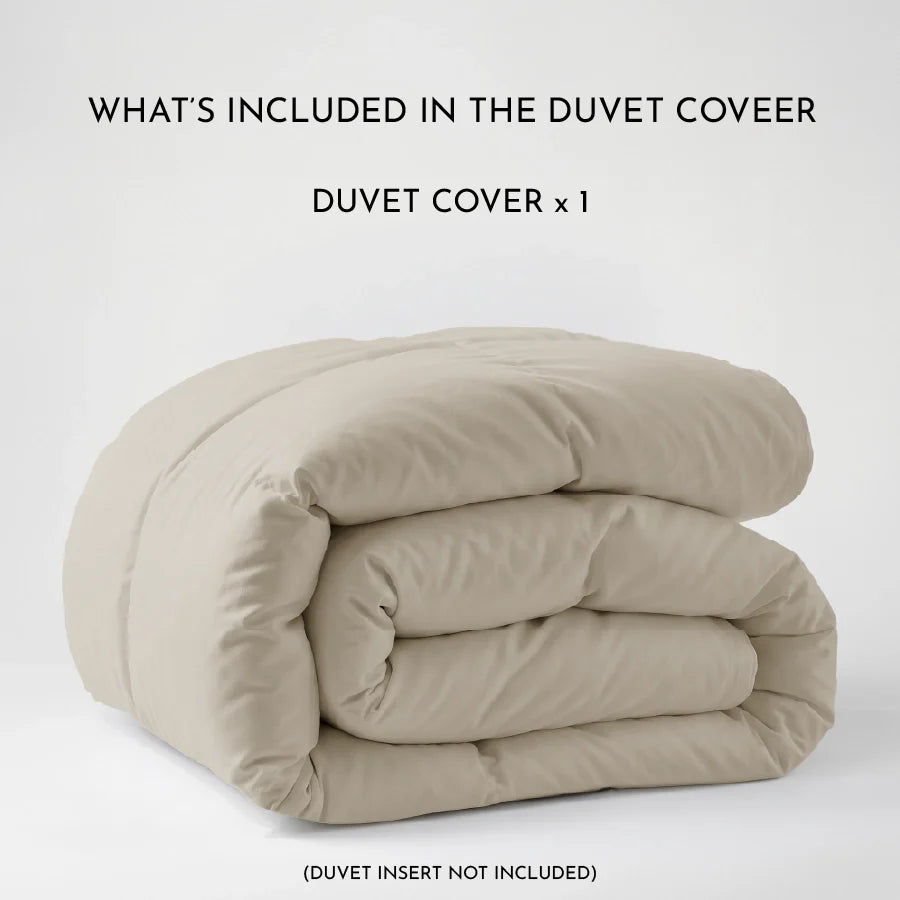 Duvet Cover - 1000TC Solid - Pale Blue, White, Beige - Double