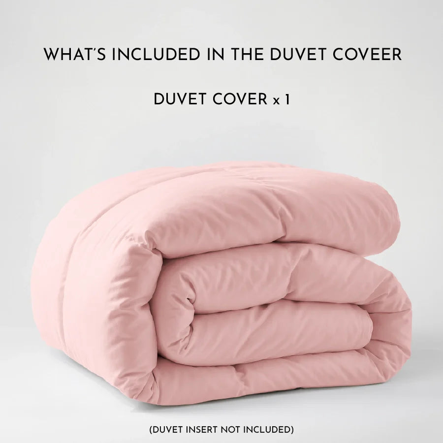 Duvet Cover - 1000TC Solid - Cameo Rose - Double