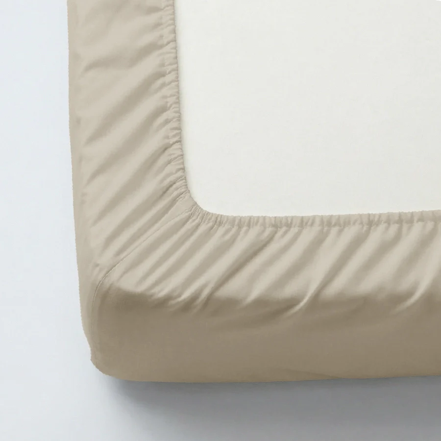 Fitted Bedsheet Set | 1000TC Solid | 100% Cotton Bedsheet + 4 Pillow Cases [Sizes: King Bedsheets & Queen/ Double Bedsheets] - King / solid-beige