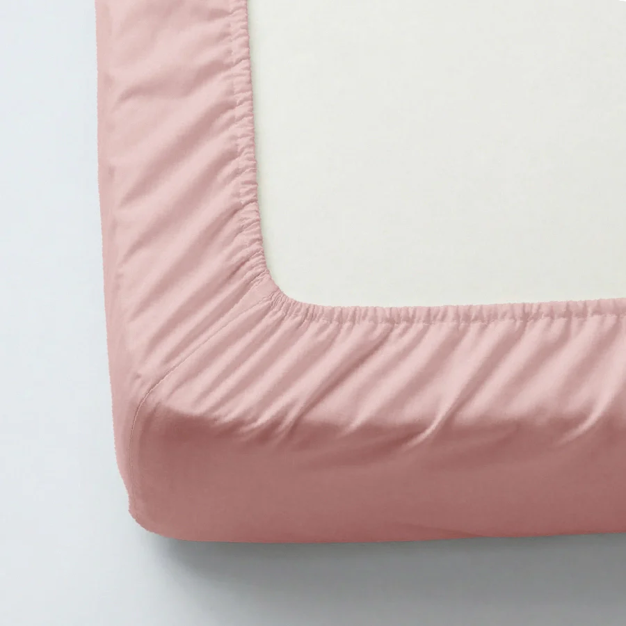 Fitted Bedsheet Set | 1000TC Solid | 100% Cotton Bedsheet + 4 Pillow Cases [Sizes: King Bedsheets & Queen/ Double Bedsheets] - King / solid-cameo-rose