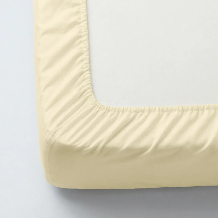 Fitted Bedsheet Set | 1000TC Solid | 100% Cotton Bedsheet + 4 Pillow Cases [Sizes: King Bedsheets & Queen/ Double Bedsheets] - King / solid-ivory