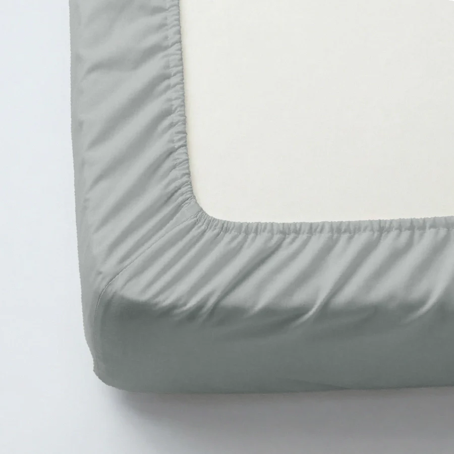 Fitted Bedsheet Set | 1000TC Solid | 100% Cotton Bedsheet + 4 Pillow Cases [Sizes: King Bedsheets & Queen/ Double Bedsheets] - King / solid-light-grey
