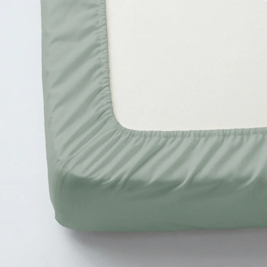 Fitted Bedsheet Set | 1000TC Solid | 100% Cotton Bedsheet + 4 Pillow Cases [Sizes: King Bedsheets & Queen/ Double Bedsheets] - King / solid-laurel-green