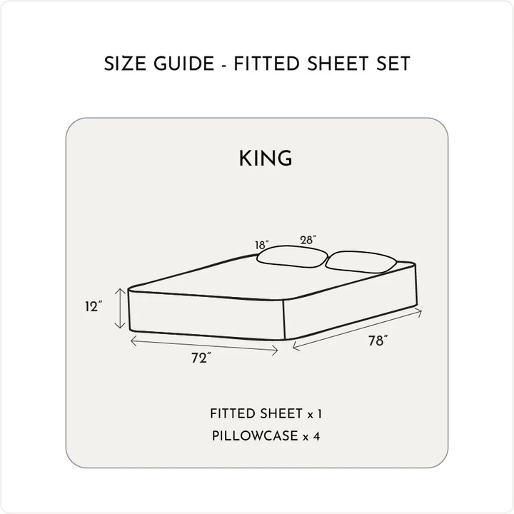 Fitted Bedsheet Set | 1000TC Solid | 100% Cotton Bedsheet + 4 Pillow Cases [Sizes: King Bedsheets & Queen/ Double Bedsheets] - King / solid-pale-blue