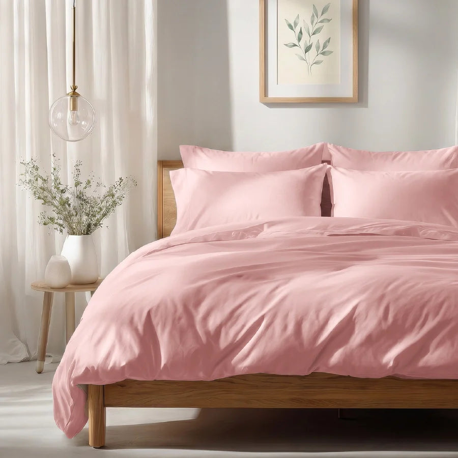 Bedsheet Set - Solid 1000TC - Cameo Rose - King