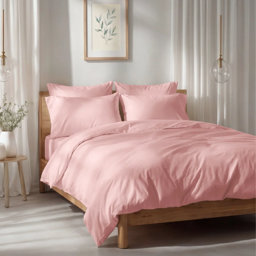 Bedsheet Set - Solid 1000TC - Cameo Rose - King