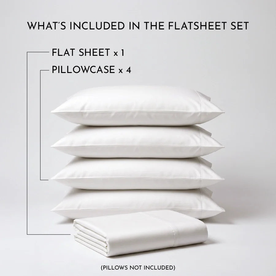 Bedsheet Set - Solid 1000TC - Pale Blue, White, Beige - King