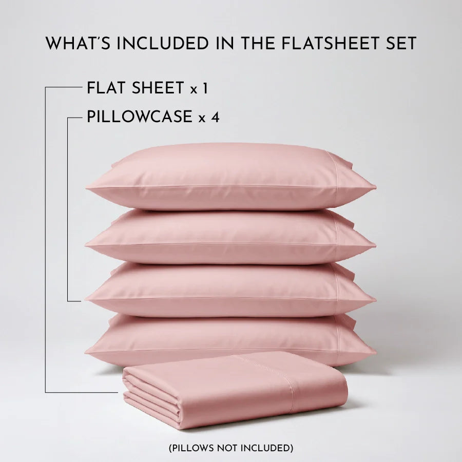 Bedsheet Set - Solid 1000TC - Cameo Rose - King
