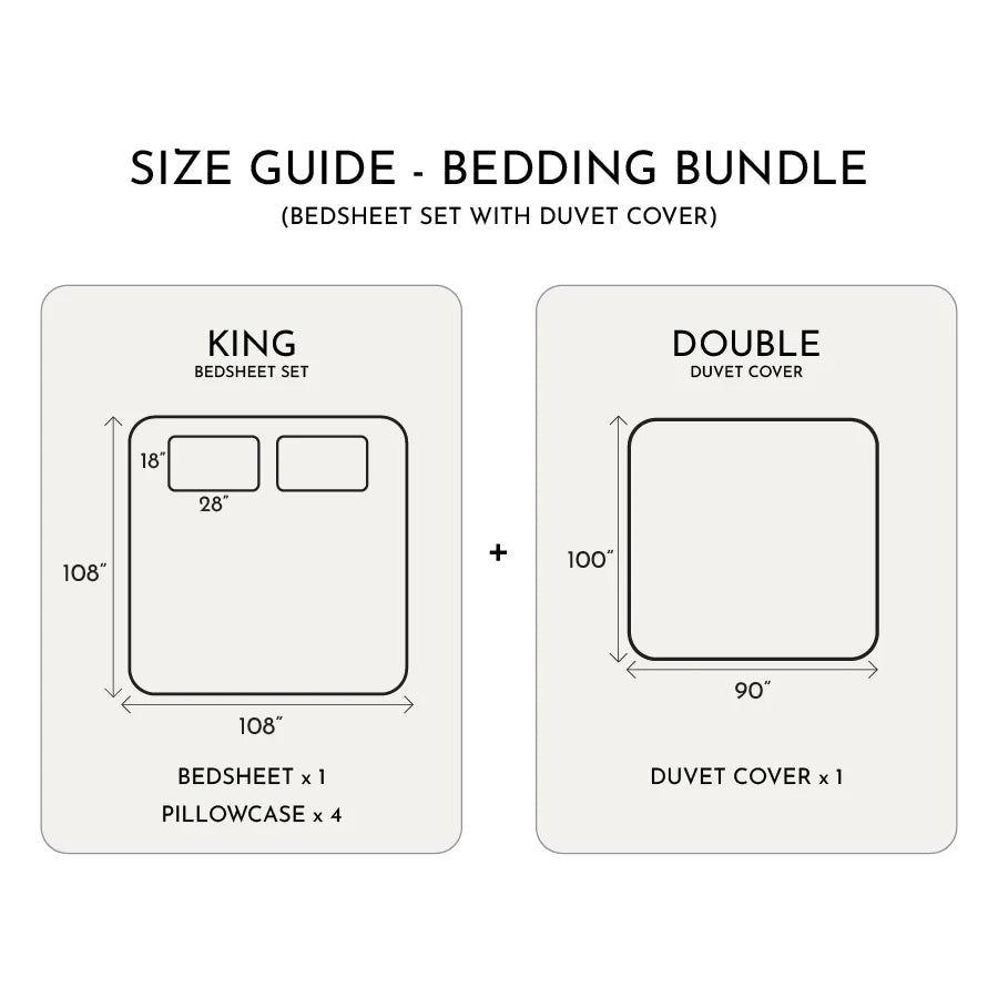 Bedding Bundle - 1000TC Bedsheet Set with [Bedding Bundle - Bedsheet Set with Duvet Cover - 1000TC Solid - Pale Blue - King]