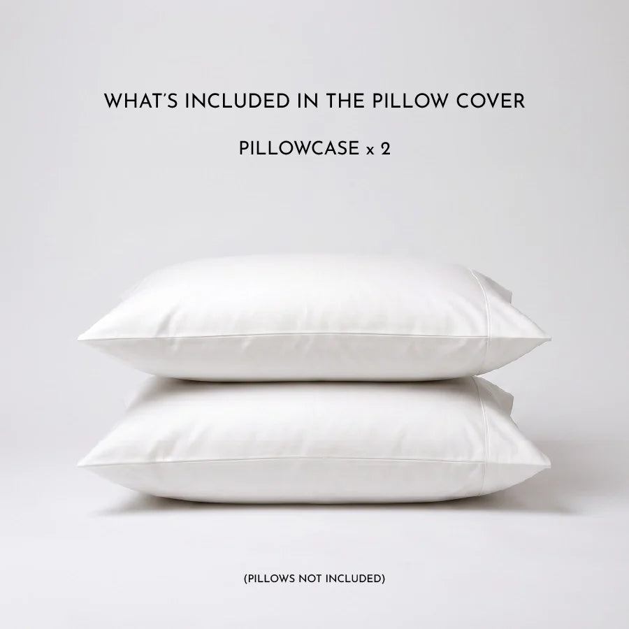 Pillow Cover - Solid 1000TC - Pale Blue, White, Beige