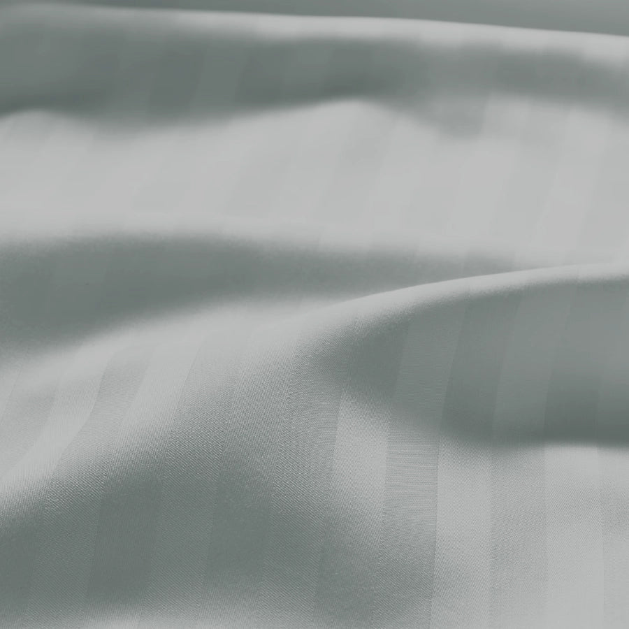 Duvet Cover - 300TC Striped Luxe - 1Cm Pale Blue, 1Cm Cameo Rose, 1Cm Light Grey, 1Cm Laurel Green - Double