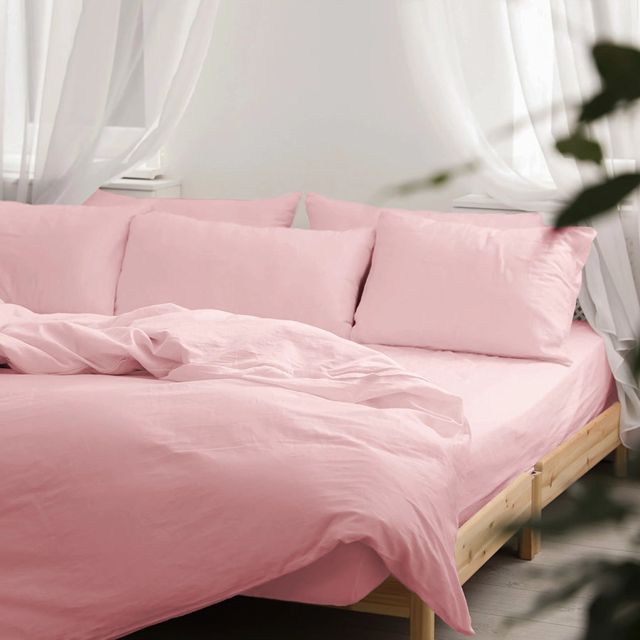 Duvet cover - Solid 200TC Percale - Lilac, Coral - Double
