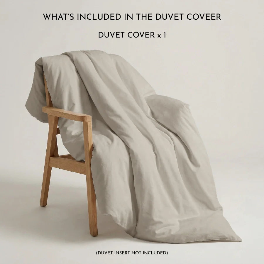 Duvet cover | 200TC Percale | 100% Cotton | Size : Double - Solid-Beige