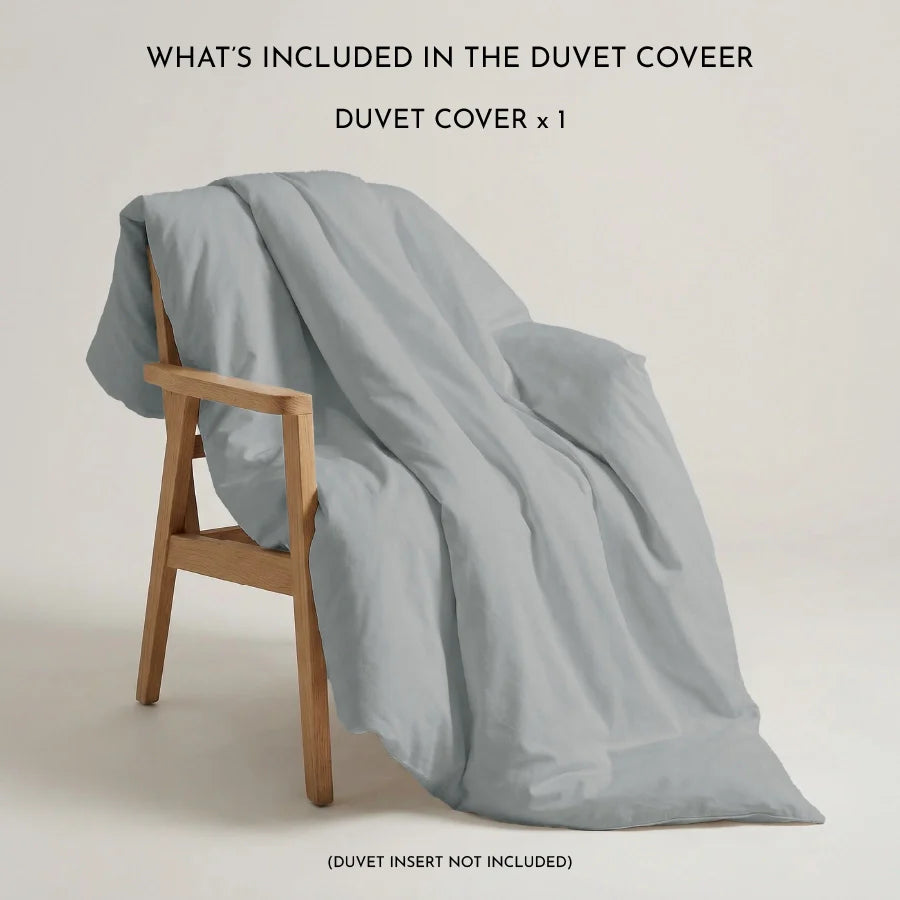 Duvet cover | 200TC Percale | 100% Cotton | Size : Double - Solid-Light-Grey