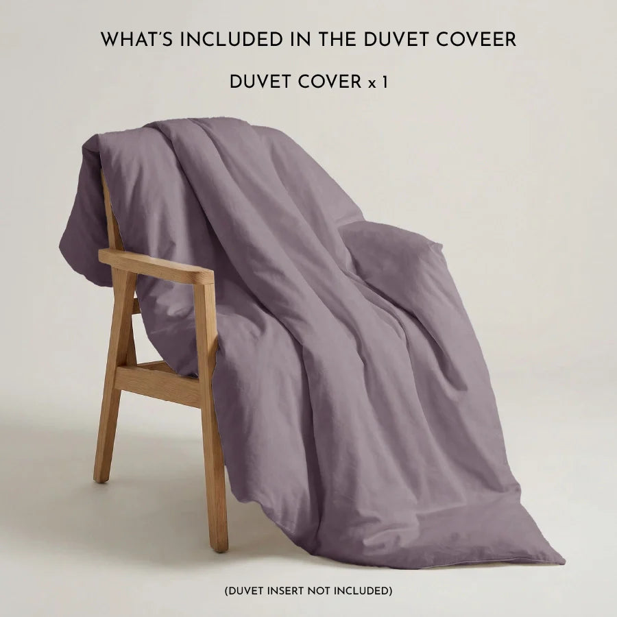 Duvet cover | 200TC Percale | 100% Cotton | Size : Double - Solid-Lilac