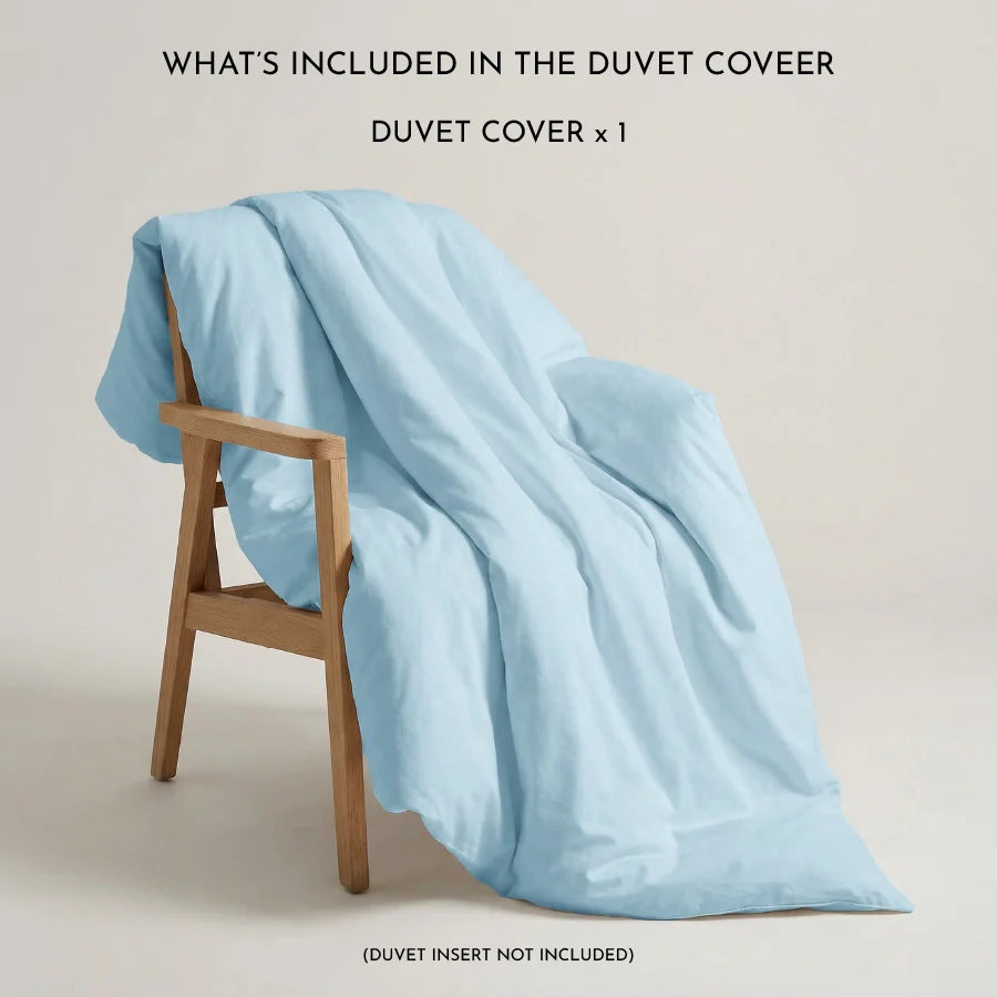 Duvet cover | 200TC Percale | 100% Cotton | Size : Double - Solid-Pale-Blue