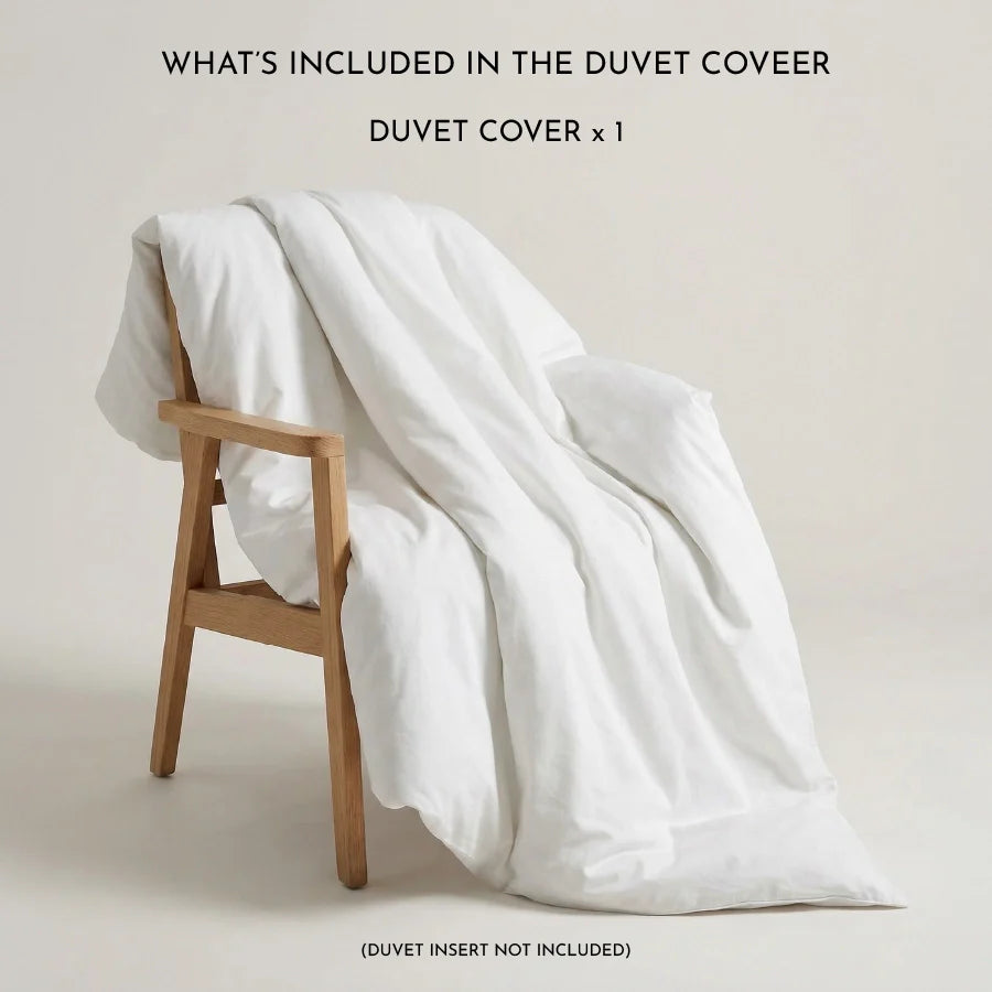 Duvet cover | 200TC Percale | 100% Cotton | Size : Double - Solid-White