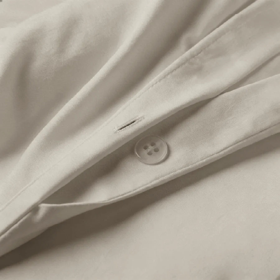 Duvet cover | 200TC Percale | 100% Cotton | Size : Double - Solid-Beige