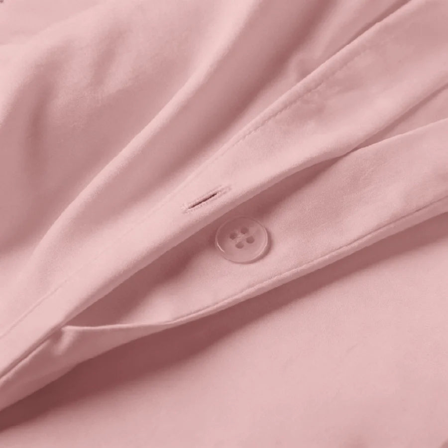 Duvet cover | 200TC Percale | 100% Cotton | Size : Double - Solid-Cameo-Rose
