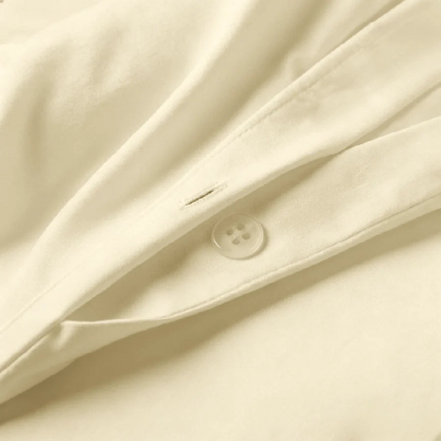 Duvet cover | 200TC Percale | 100% Cotton | Size : Double - Solid-Ivory