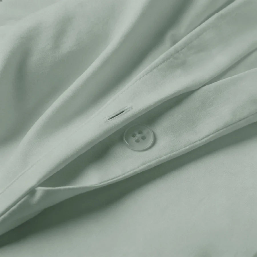 Duvet cover | 200TC Percale | 100% Cotton | Size : Double - Solid-Laurel-Green