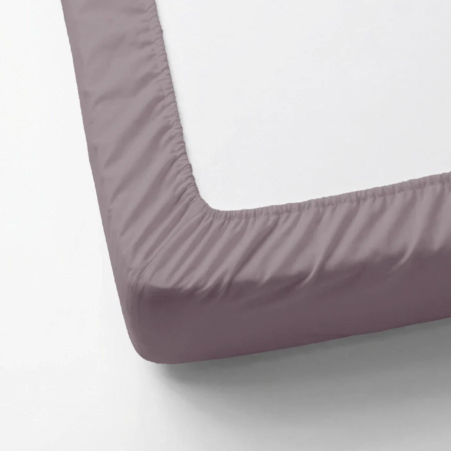Fitted Bedsheet Set | 200TC Percale | 100% Cotton Bedsheet + 2 Pillow Cases [Sizes: King Bedsheets & Queen/ Double Bedsheets] - Solid-Lilac
