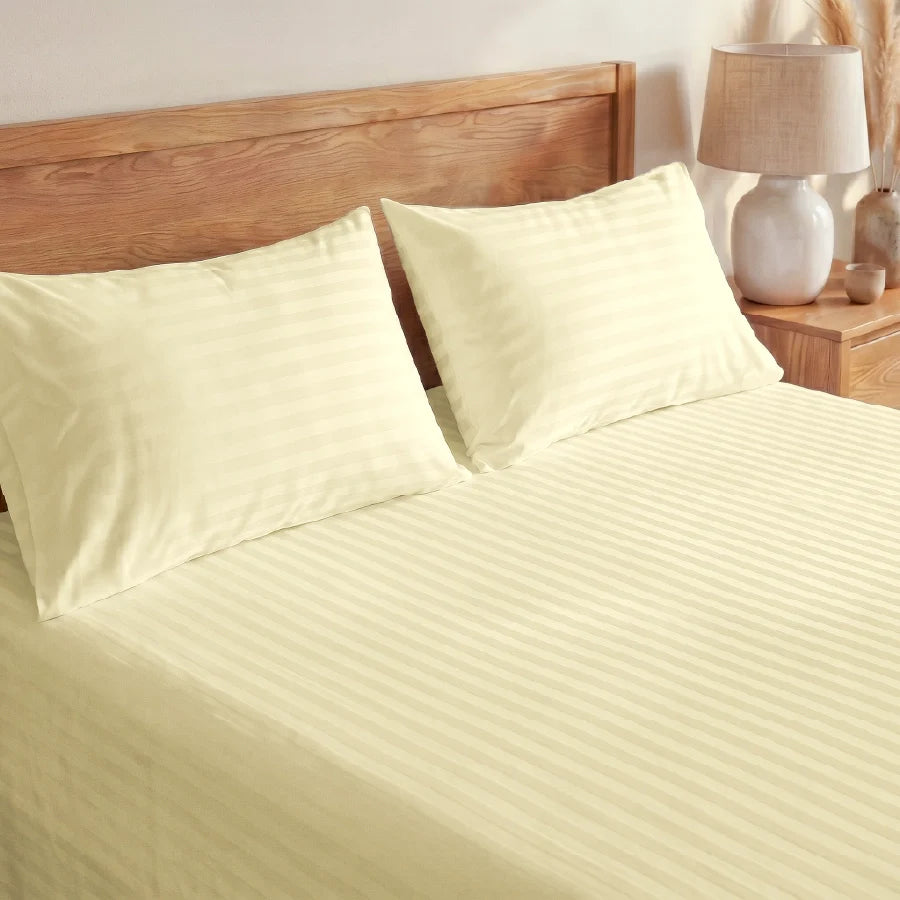300TC Stripes Bedsheet Ivory
