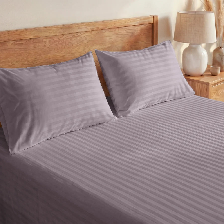 300TC Stripes Bedsheet Lilac