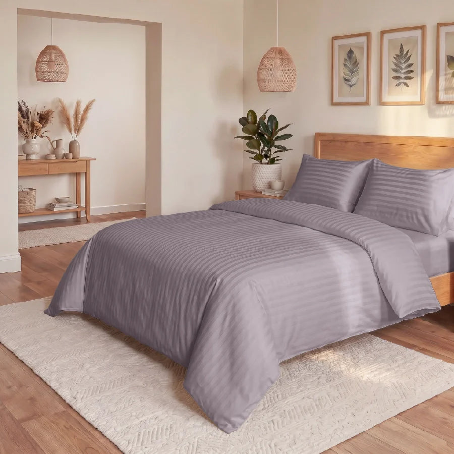 300TC Stripes Bedsheet Lilac