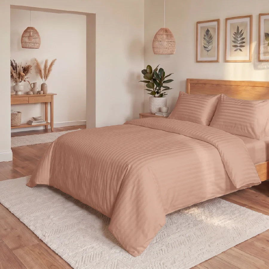 300TC Stripes Bedsheet Single Coral