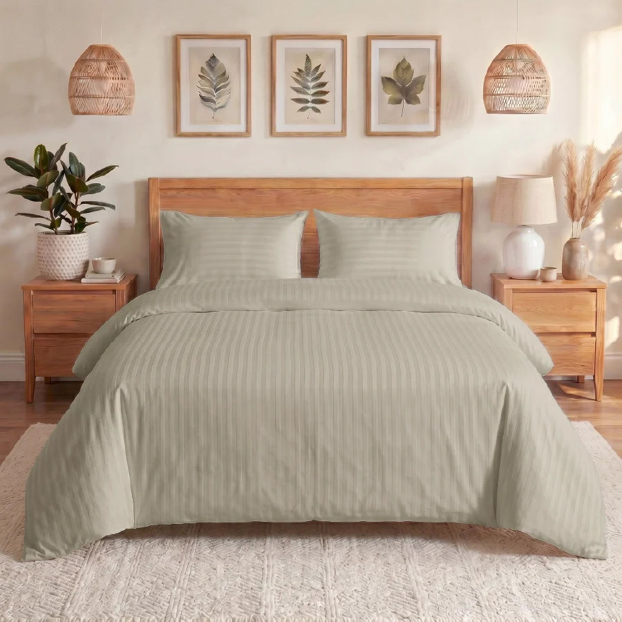 300TC Stripes Duvet Cover Beige