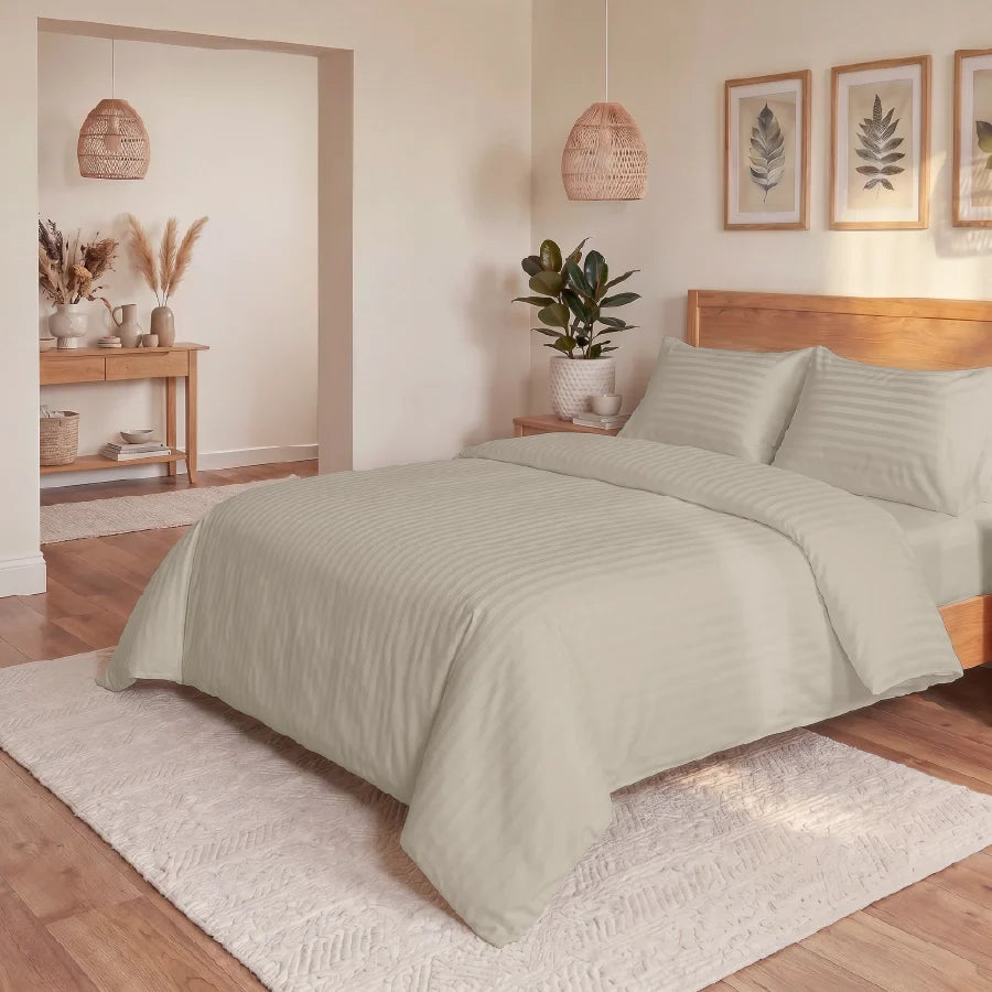 300TC Stripes Duvet Cover Beige