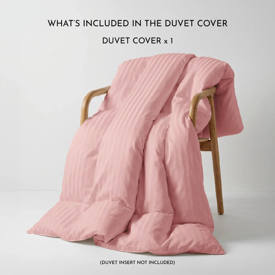 300TC Stripes Duvet Cover Cameo Rose