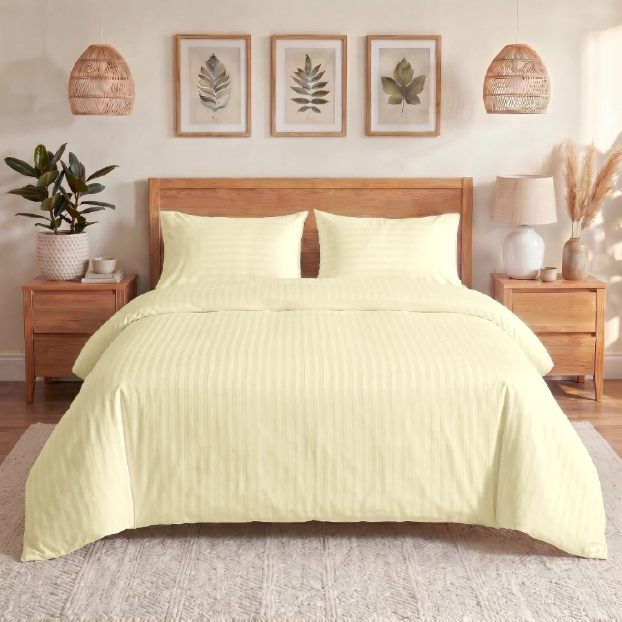 300TC Stripes Duvet Cover Ivory