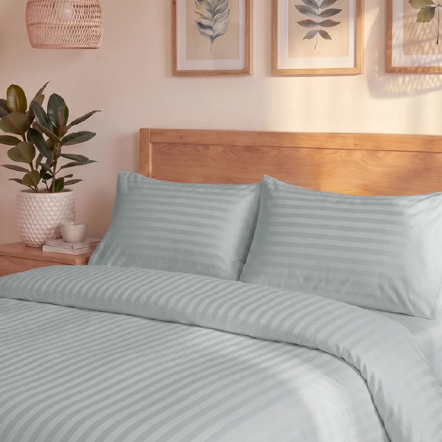 300TC Stripes Duvet Cover Light Grey
