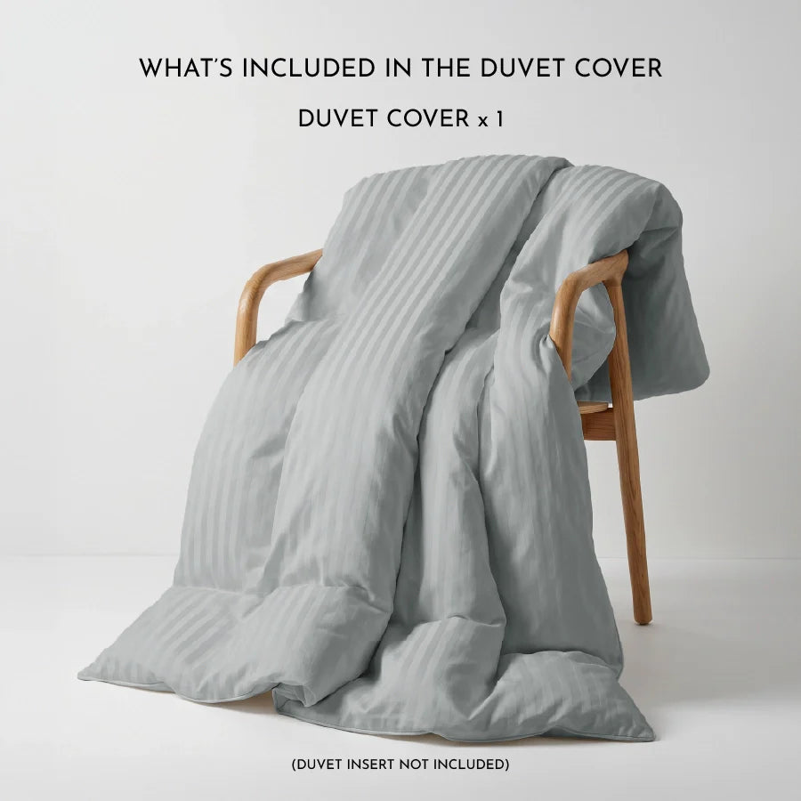 300TC Stripes Duvet Cover Light Grey
