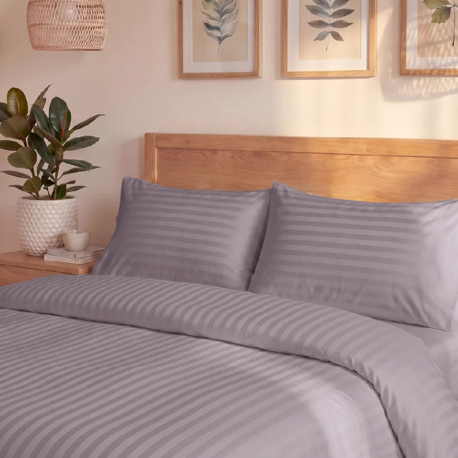 300TC Stripes Duvet Cover Lilac