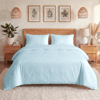 300TC Stripes Duvet Cover Pale Blue