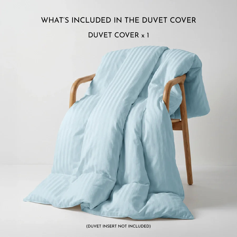 300TC Stripes Duvet Cover Pale Blue