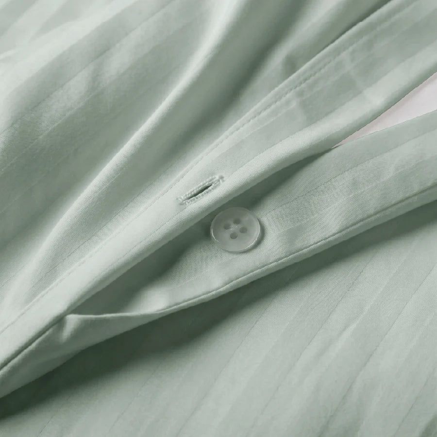 300TC Stripes Duvet Cover Sage Green