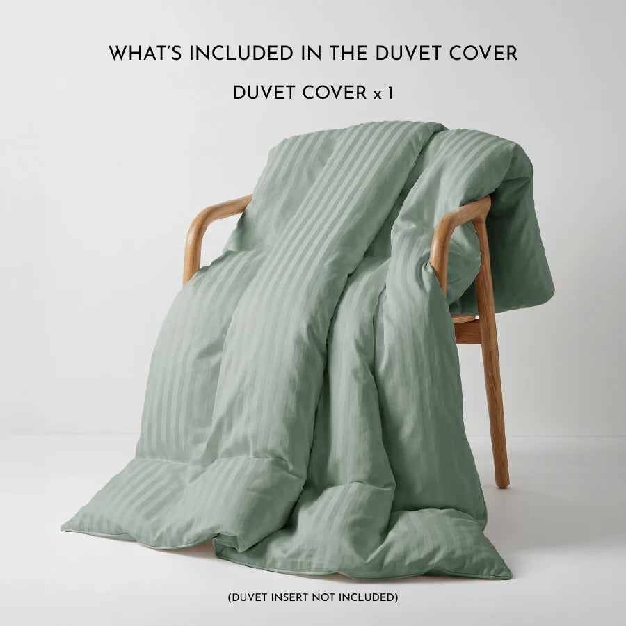 300TC Stripes Duvet Cover Sage Green
