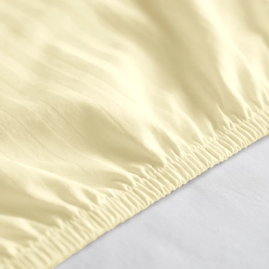 300TC Stripes Fitted Bedsheet Ivory