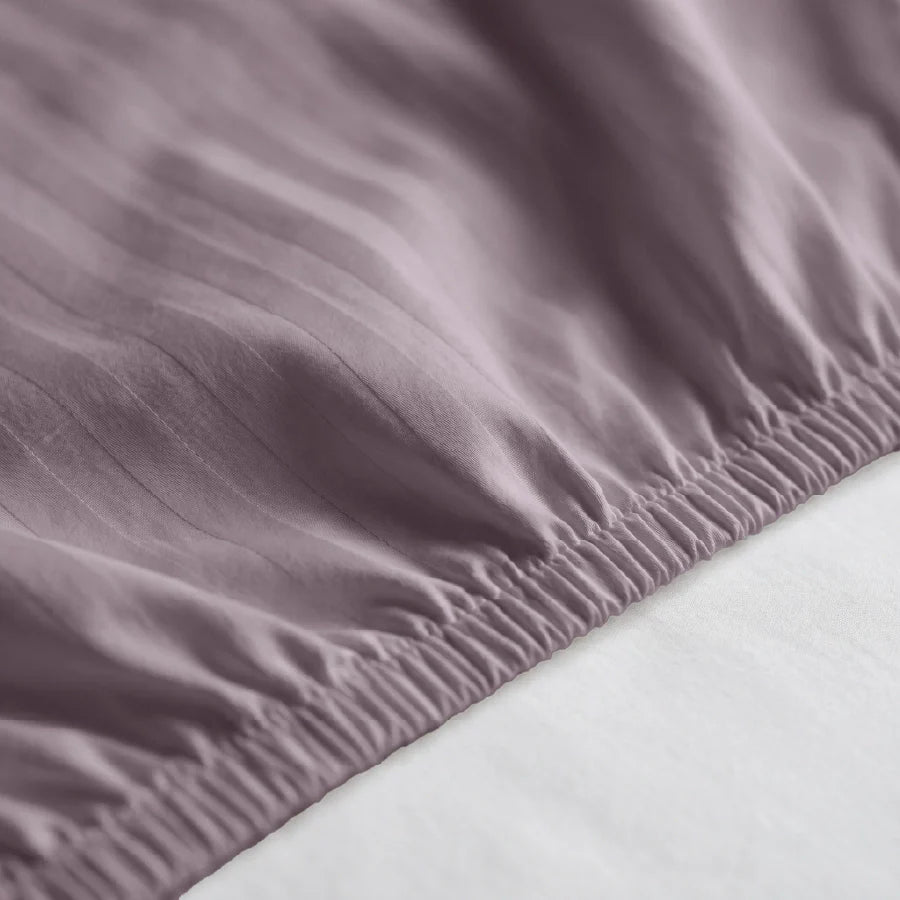 300TC Stripes Fitted Bedsheet Lilac