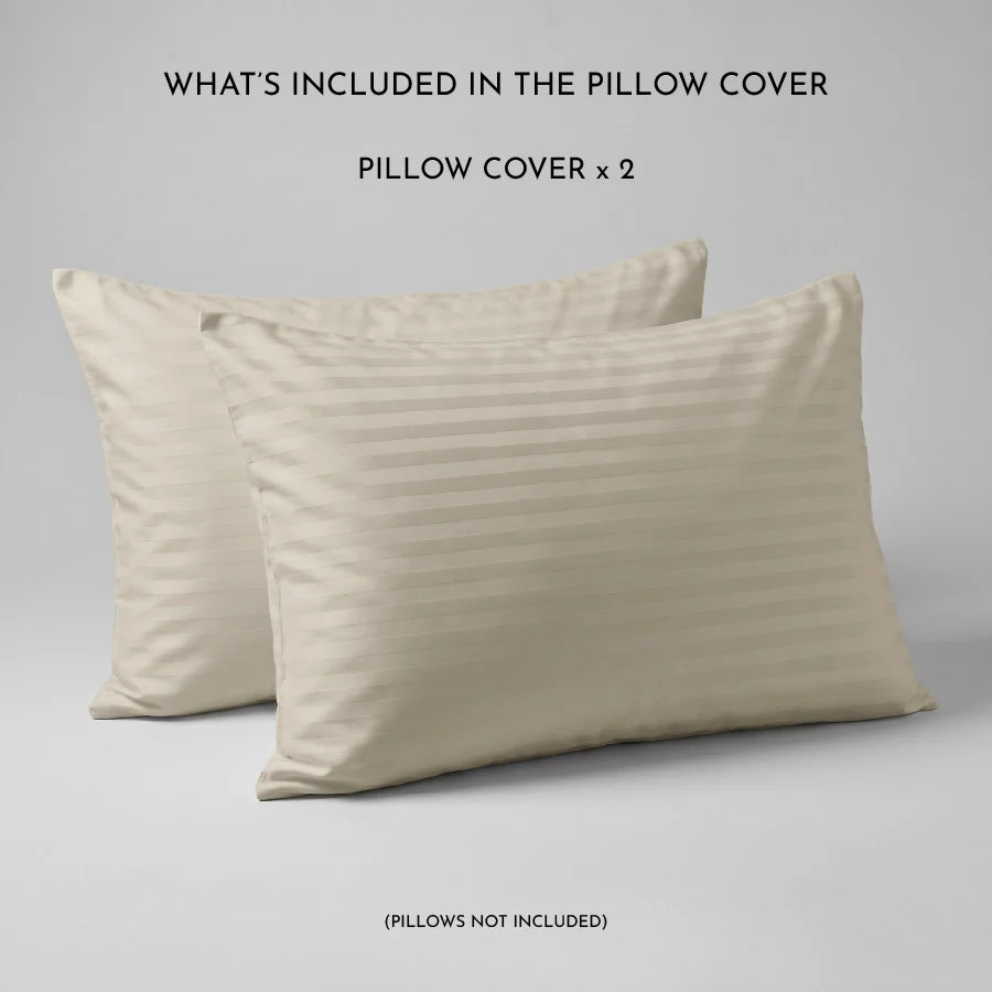 300TC Stripes Pillow Case Beige